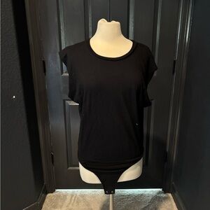 Monrow Black Fitted Bodysuit Top